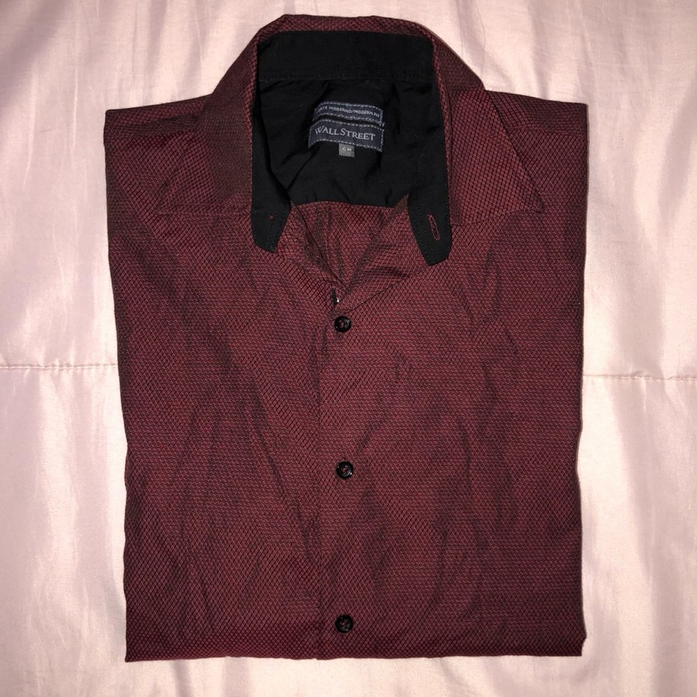 Wall Street Red Men’s Dress Shirt Size S